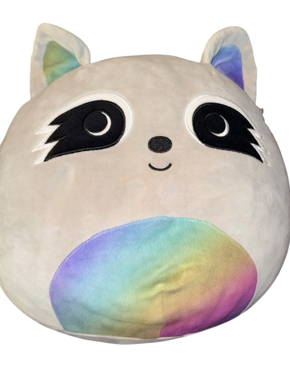 Squishmallows Raccoon Plush Rainbow Belly Bee Tail Stuffed Animal 14” Cute